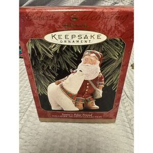 Hallmark Keepsake Christmas Ornament Santa's Polar Friend 1997 Santa & Bear‎